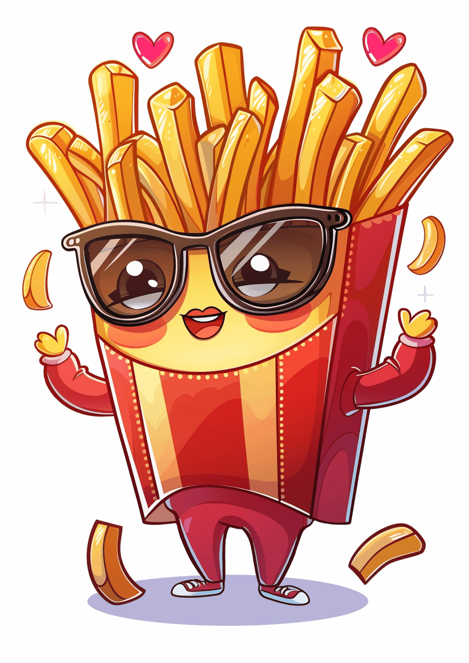 cute food drawings with French fries